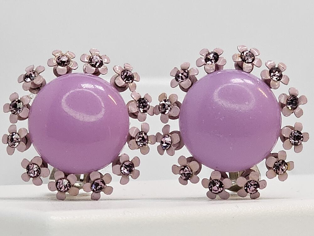 Vintage West Germany Floral Clip On Earrings